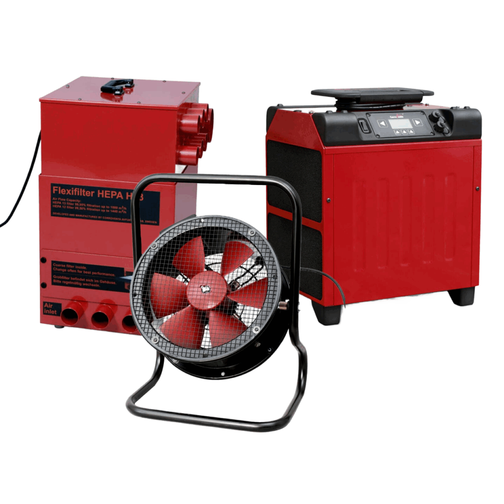 Condensatiedroger + Ventilator + Flexfilter COMBIDEAL